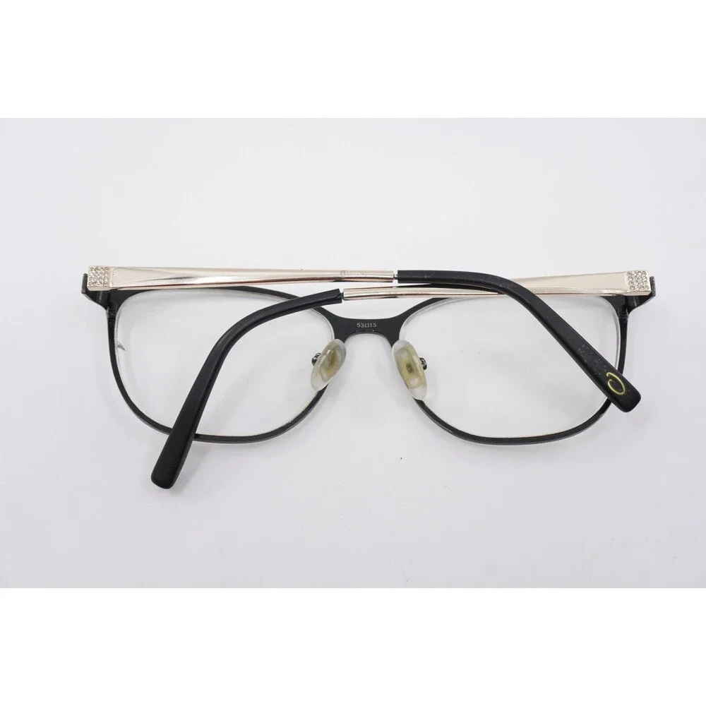 Vtg Oscar de la Renta OSL 969 Eyeglasses Frame Semi Matte Black Gold 53-15-135